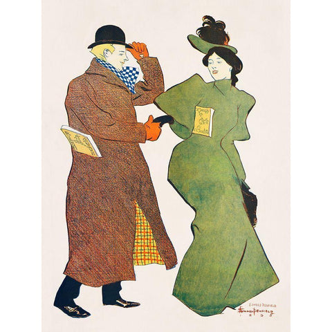 Man and Woman shaking hands White Modern Wood Framed Art Print by Penfield, Edward