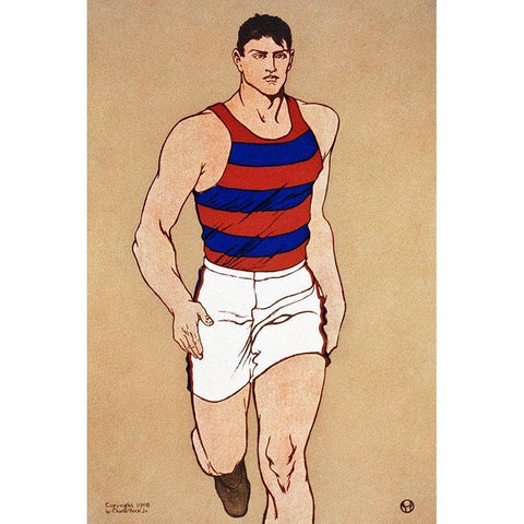 Athlete White Modern Wood Framed Art Print by Penfield, Edward