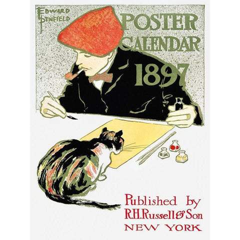 Poster Calendar Gold Ornate Wood Framed Art Print with Double Matting by Penfield, Edward