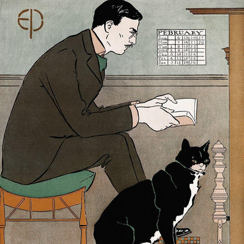 Self Portrait 1898 Black Ornate Wood Framed Art Print with Double Matting by Penfield, Edward