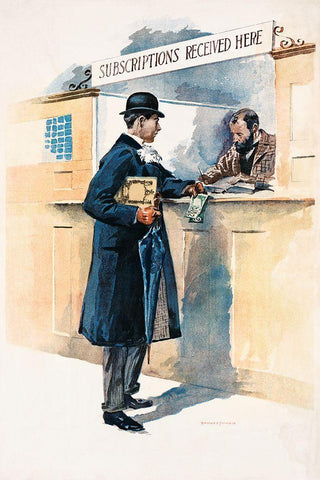 Man Getting Medicines Black Ornate Wood Framed Art Print with Double Matting by Penfield, Edward