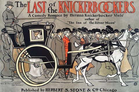The Last of the Knickerbockers Black Ornate Wood Framed Art Print with Double Matting by Penfield, Edward