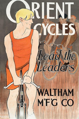 Orient Cycles White Modern Wood Framed Art Print with Double Matting by Penfield, Edward