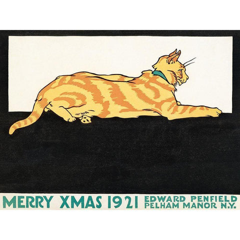 Merry Xmas 1921 White Modern Wood Framed Art Print by Penfield, Edward