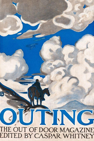 Outing 1902 White Modern Wood Framed Art Print with Double Matting by Penfield, Edward