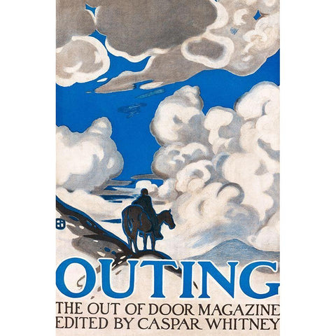 Outing 1902 Black Modern Wood Framed Art Print with Double Matting by Penfield, Edward