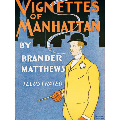 Vignettes of Manhattan Black Modern Wood Framed Art Print with Double Matting by Penfield, Edward