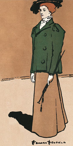 Female Equestrian Holding a Whip White Modern Wood Framed Art Print with Double Matting by Penfield, Edward