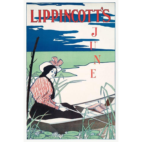 Lippincotts June Black Modern Wood Framed Art Print with Double Matting by Penfield, Edward