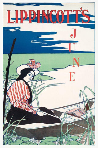 Lippincotts June White Modern Wood Framed Art Print with Double Matting by Penfield, Edward