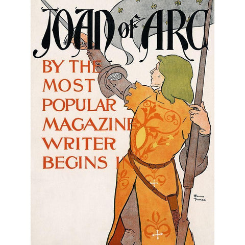 Joan of Arc Black Modern Wood Framed Art Print with Double Matting by Penfield, Edward