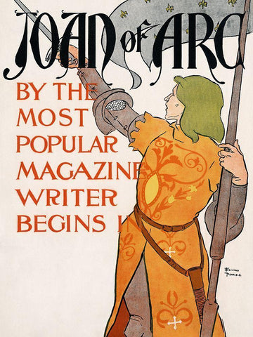 Joan of Arc Black Ornate Wood Framed Art Print with Double Matting by Penfield, Edward