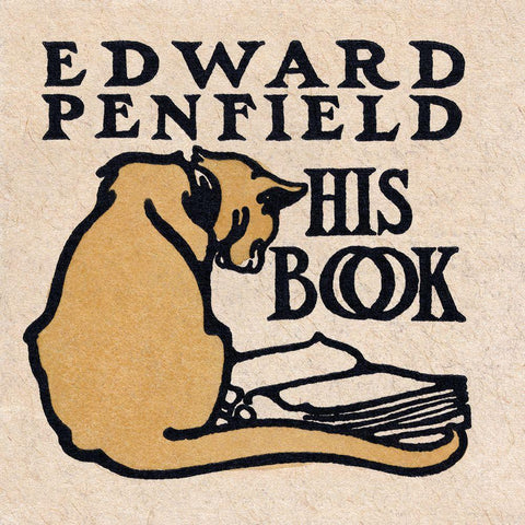Edward Penfield His Book Black Ornate Wood Framed Art Print with Double Matting by Penfield, Edward