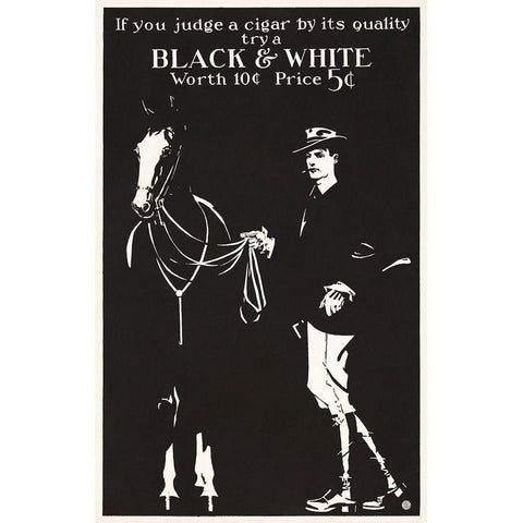 If you judge a cigar by its quality try a Black And White  Black Modern Wood Framed Art Print by Penfield, Edward