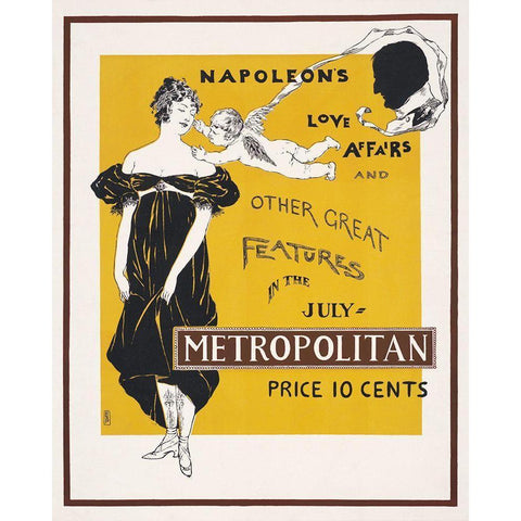 Napoleons love affairs and other great features in the July Metropolitan Gold Ornate Wood Framed Art Print with Double Matting by Penfield, Edward