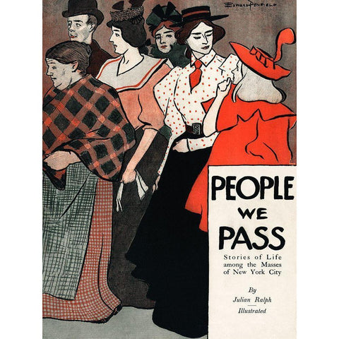 People we pass  Gold Ornate Wood Framed Art Print with Double Matting by Penfield, Edward