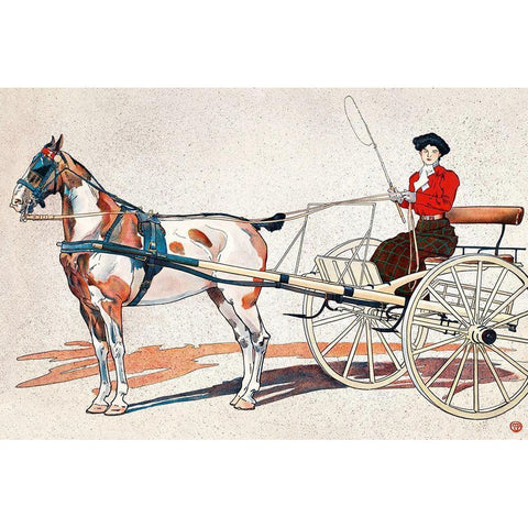 A Kentucky Breaking Cart Black Modern Wood Framed Art Print by Penfield, Edward