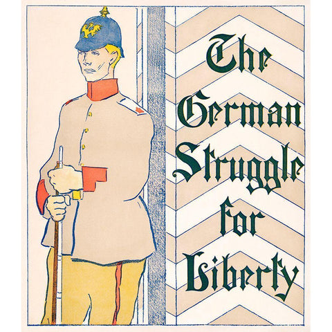 The German struggle for liberty  Gold Ornate Wood Framed Art Print with Double Matting by Penfield, Edward