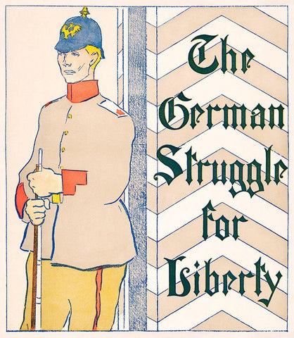 The German struggle for liberty  White Modern Wood Framed Art Print with Double Matting by Penfield, Edward