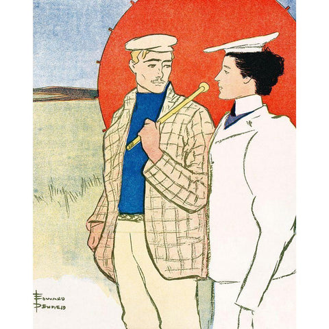 Vintage Calendar 1897 White Modern Wood Framed Art Print by Penfield, Edward