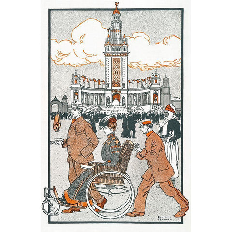 Pan-American Exposition Black Modern Wood Framed Art Print with Double Matting by Penfield, Edward