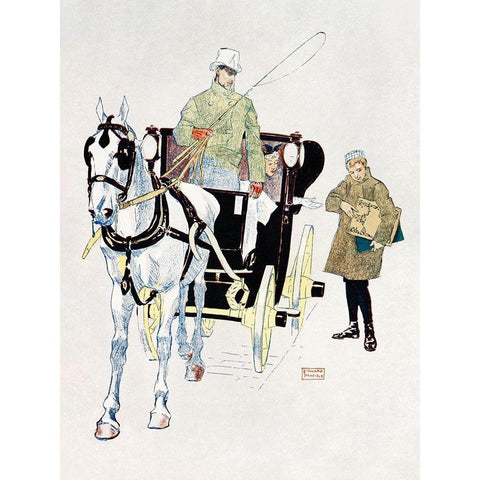 Vintage Carriage Gold Ornate Wood Framed Art Print with Double Matting by Penfield, Edward