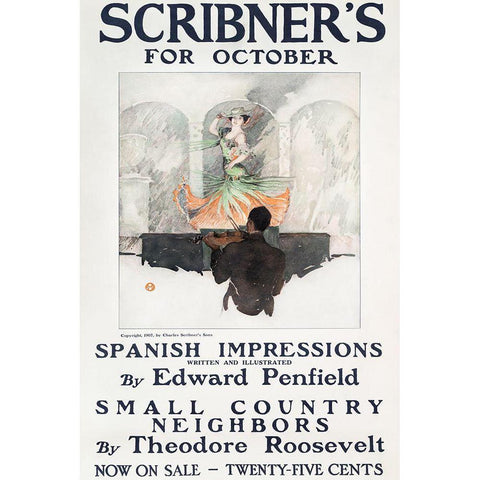 Scribners for October White Modern Wood Framed Art Print by Penfield, Edward