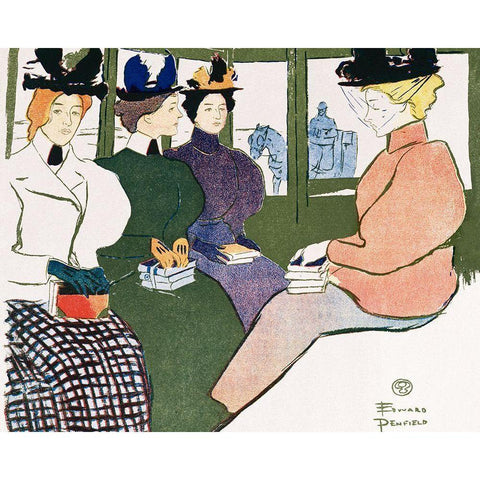 Vintage Calendar 1897 Black Modern Wood Framed Art Print with Double Matting by Penfield, Edward