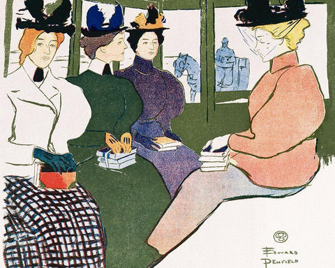 Vintage Calendar 1897 White Modern Wood Framed Art Print with Double Matting by Penfield, Edward