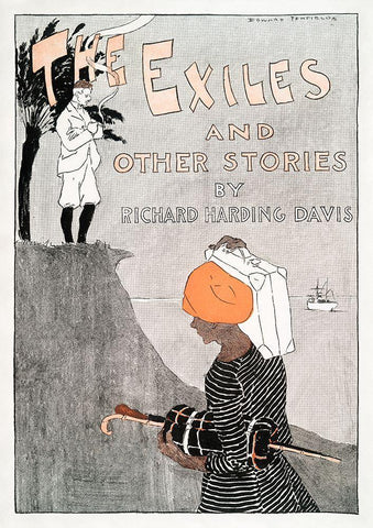 The Exiles and Other Stories by Richard Harding Davis Black Ornate Wood Framed Art Print with Double Matting by Penfield, Edward