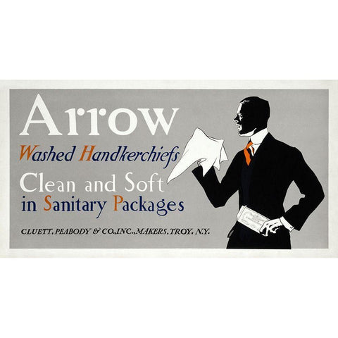 Arrow washed handkerchiefs  Black Modern Wood Framed Art Print by Penfield, Edward