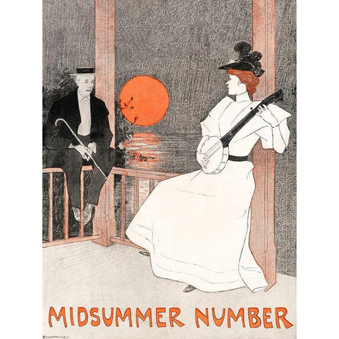 Midsummer Number Gold Ornate Wood Framed Art Print with Double Matting by Penfield, Edward