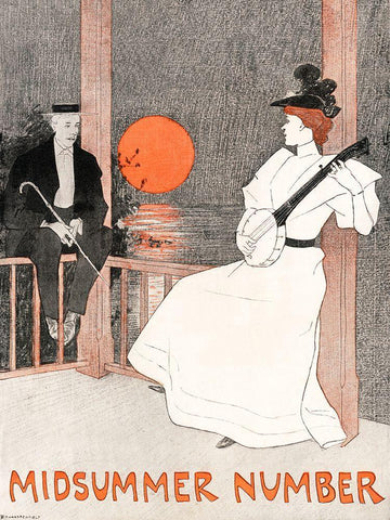 Midsummer Number White Modern Wood Framed Art Print with Double Matting by Penfield, Edward