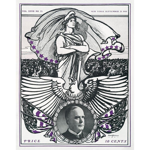 Vintage magazine cover White Modern Wood Framed Art Print by Penfield, Edward