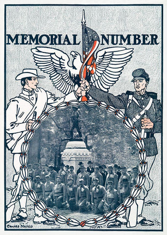 Memorial Number Black Ornate Wood Framed Art Print with Double Matting by Penfield, Edward