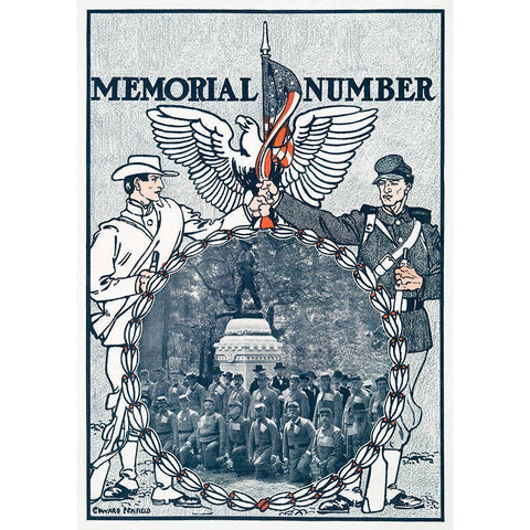 Memorial Number Black Modern Wood Framed Art Print with Double Matting by Penfield, Edward