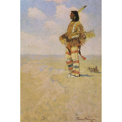 The Last of His Race White Modern Wood Framed Art Print by Remington, Frederic