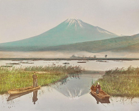 Mount Fuji as Seen from Kashiwabara Black Ornate Wood Framed Art Print with Double Matting by Kazumasa, Ogawa