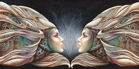 A Time to Reflect White Modern Wood Framed Art Print with Double Matting by Ferraro
