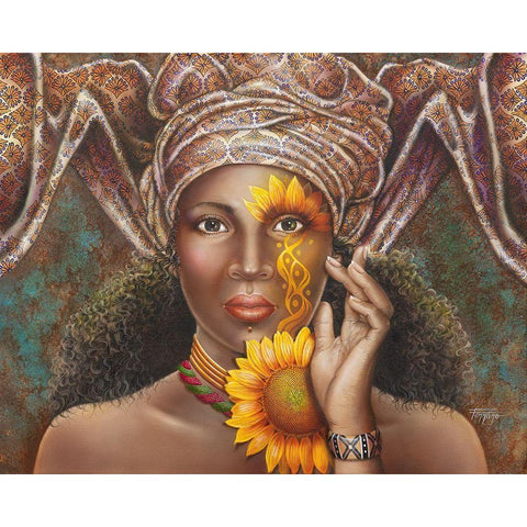Sun Kissed Black Modern Wood Framed Art Print with Double Matting by Ferraro