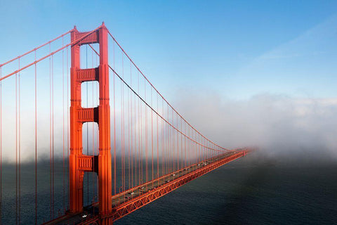 Golden Gate Bridge in San Francisco-California White Modern Wood Framed Art Print with Double Matting by Highsmith, Carol