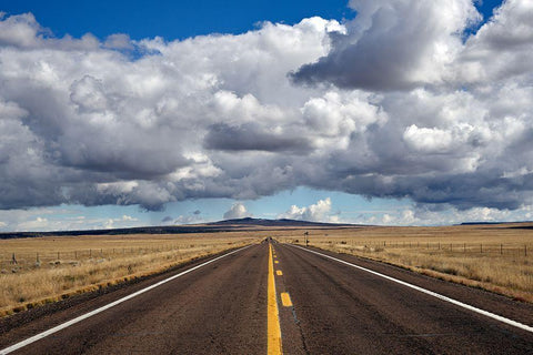 Huge Cumulus Clouds at Round Valley-Springerville-White Mountains-Arizona White Modern Wood Framed Art Print with Double Matting by Highsmith, Carol