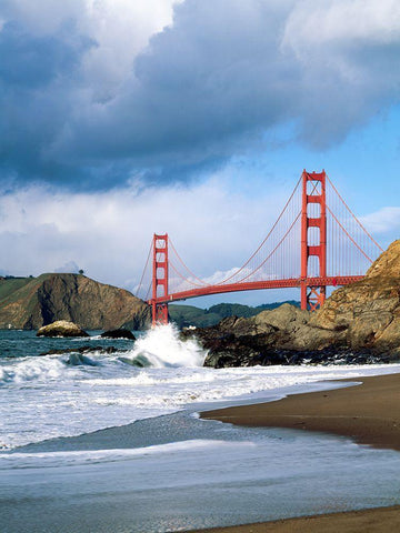 The Golden Gate Bridge Black Ornate Wood Framed Art Print with Double Matting by Highsmith, Carol