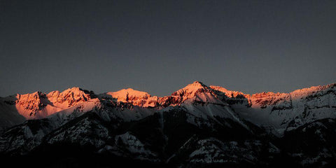 Mountain sunset view from Telluride-Colorado White Modern Wood Framed Art Print with Double Matting by Highsmith, Carol