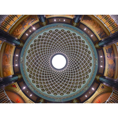 Lobby ceiling-U.S. Custom House-Philadelphia-Pennsylvania Black Modern Wood Framed Art Print with Double Matting by Highsmith, Carol