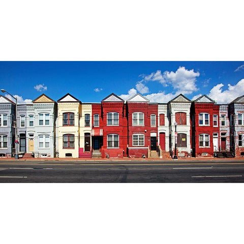 Row houses-Florida Ave. and Porter St.-NE-Washington-D.C. Black Modern Wood Framed Art Print with Double Matting by Highsmith, Carol