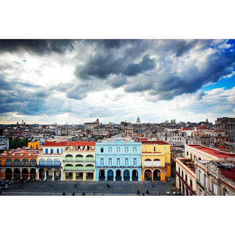 View of Havana-Cuba Black Modern Wood Framed Art Print with Double Matting by Highsmith, Carol