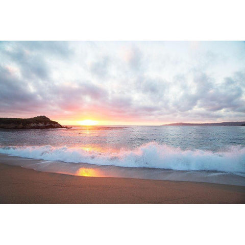 Pacific Coast Sunset at Monterey-California Black Modern Wood Framed Art Print with Double Matting by Highsmith, Carol