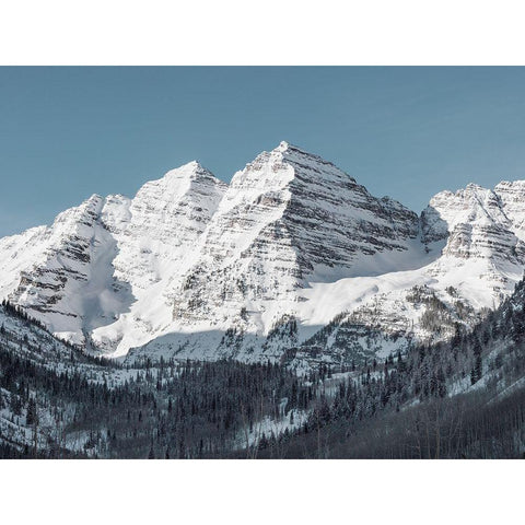 The Maroon Bells-Rocky Mountains-Aspen-Colorado White Modern Wood Framed Art Print by Highsmith, Carol