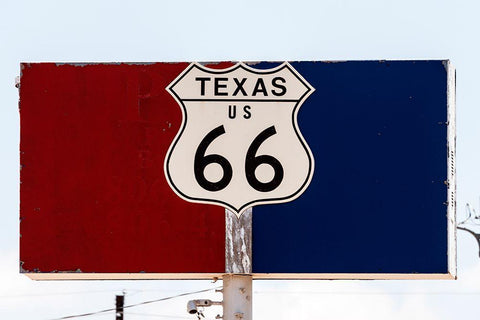 Texas Sign-on the old U.S. Highway Route 66 White Modern Wood Framed Art Print with Double Matting by Highsmith, Carol